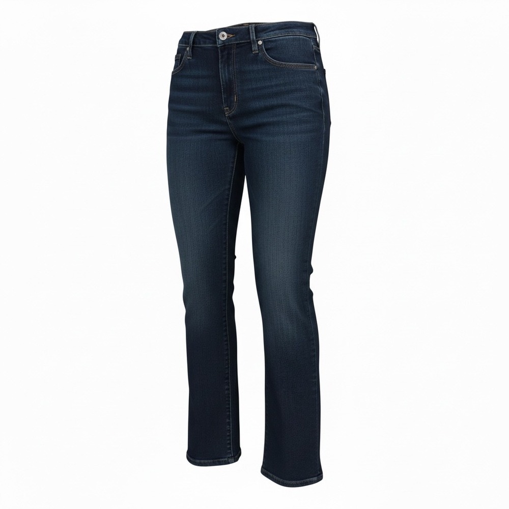 Lee Womens Classic Fit Straight Leg Jeans Dark Indigo Blue 12 M 3505262 Mid Rise